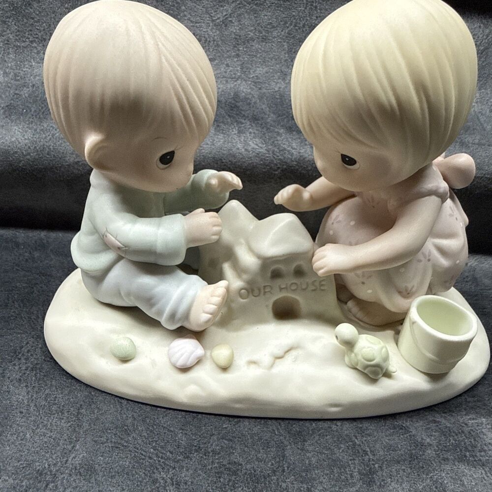 Precious Moments 12319 God Bless Our Home Boy and Girl Porcelain Figurine